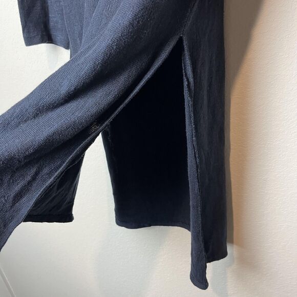 Akemi + Kin Dress Womens Medium Navy Embroidered Knit Boho Midi 3/4 Sleeve - Picture 3 of 8